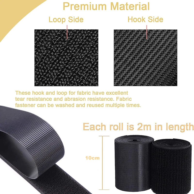 1Meter High-quality Sew on Hook and Loop Tape Non-Adhesive Fastener Nylon Strips Fabric Tape DIY Crafts 20/25/30/38/50/100mm