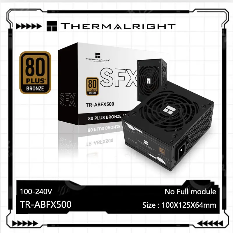 Thermalright TR-ABFX 500 Black SFX Bronze Straight Outlet Power Supply，Suitable for ATX/ITX/SFF chassis/100-240V full voltage