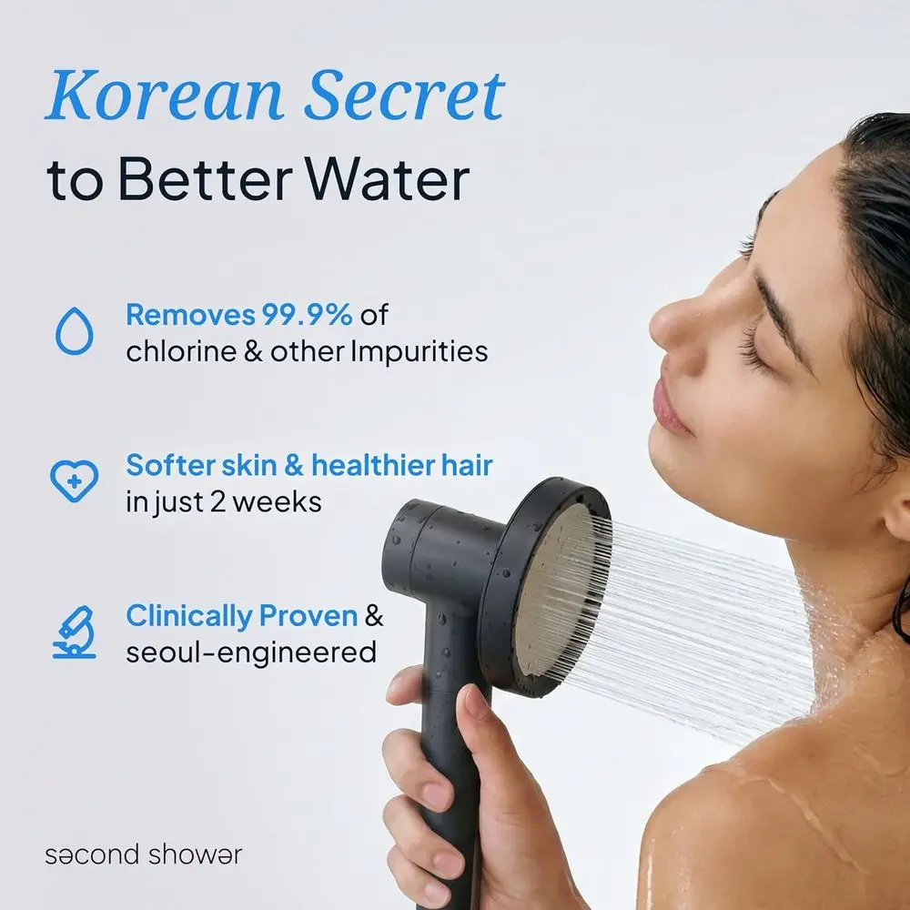 Korean Beauty Essential: filtro doccia ad alta purezza per mani e acqua dura, rimuove cloro al 99,9%, grado SPA, rosa fiore