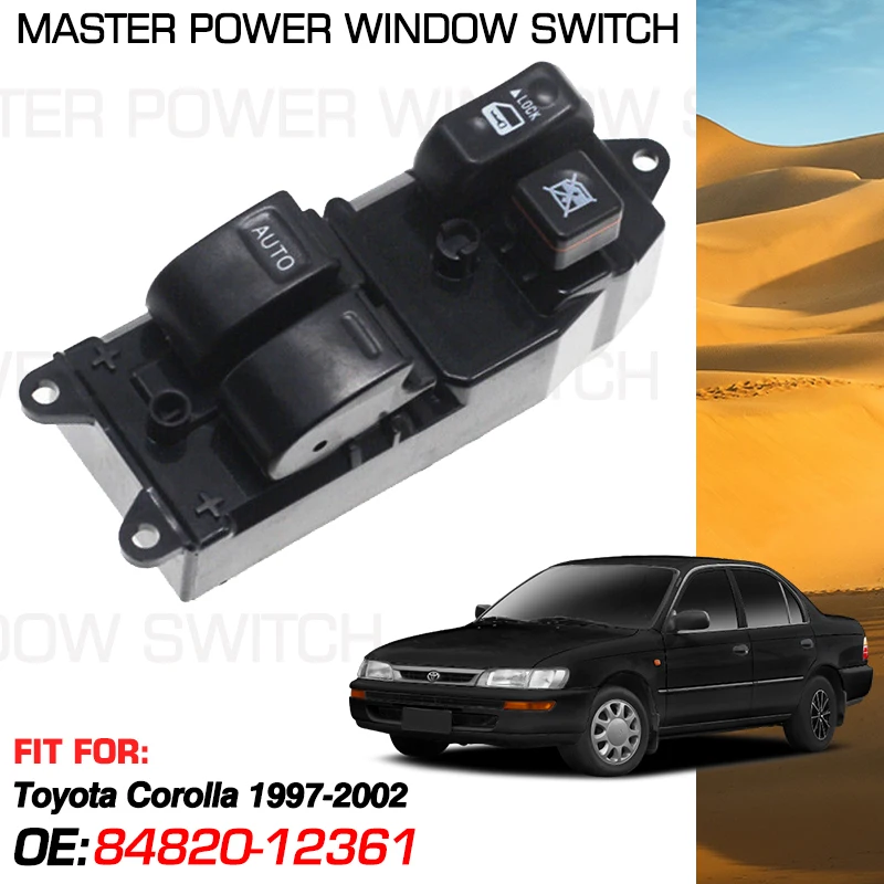 Power Window Control Switch Button 84820-12361 13 Pins For Toyota Corolla E11 DX LE 1997-2002 Sedan 4 Door 8482012450 8482052090