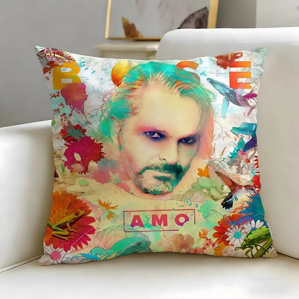 Celebrity Miguel Bosé Cushion Cover Soft & Easy-Wash Pillow Case – Versatile for Couch, Bed, Travel and Office