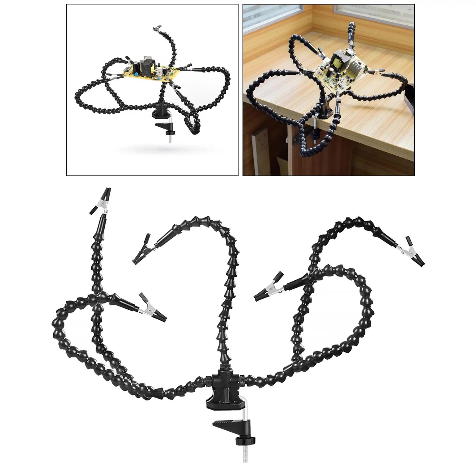 Helping Hands Soldering Third Hand PCB Holder Tool, 5 Flexible for Electronics Repair Modeling Woodwork Jewelry Hobby Crafts