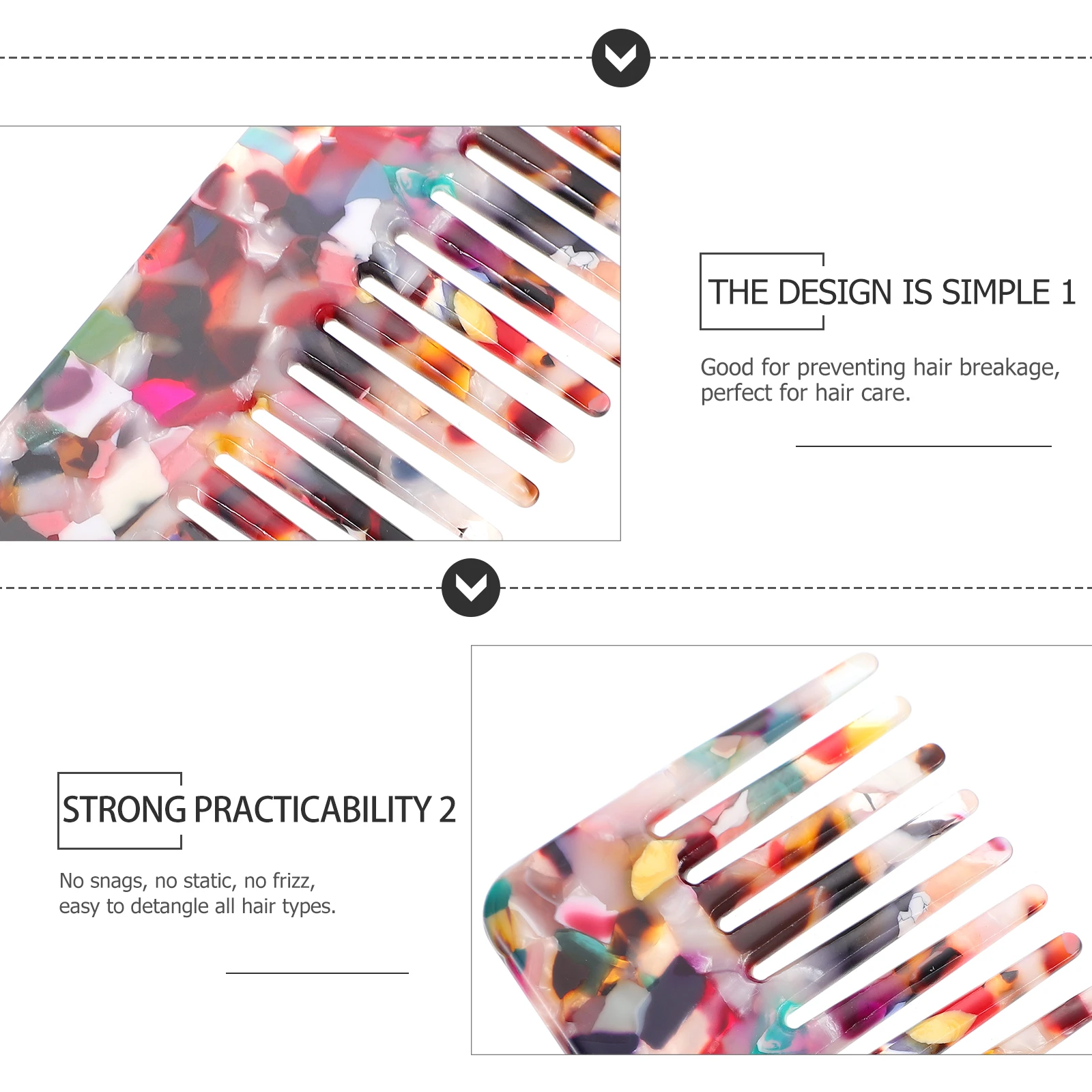 

1 шт., антистатическая расческа для волос, стильная расческа для распутывания кожи головы, массажная расческа для всех типов волос, предотвращает ломкость, не вьющиеся волосы, легко скользить