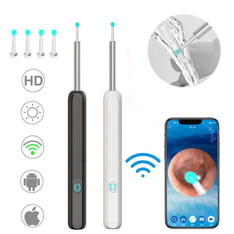 

Ear Cleaner With Camera And Light Kit Ear Canal Cleaning Massager Ear Wax Remover Cleaner Skin-Friendly No Ear Damage