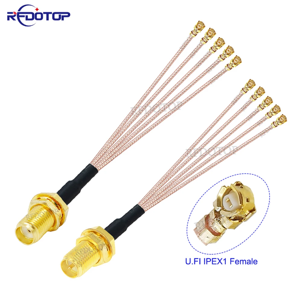 

1Pcs RG-178 SMA to IPX Splitter RP-SMA / SMA Female to 5 x U.fl IPEX1 Female1 RG178 Cable WIFI Antenna Extension Jumper Pigtail