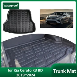 Car Trunk Mat for Kia Forte Cerato K3 BD 2019~2024 2020 2021 2022 Luggage Rug Tray Waterproof Cargo Pad Liner Cover Accessories