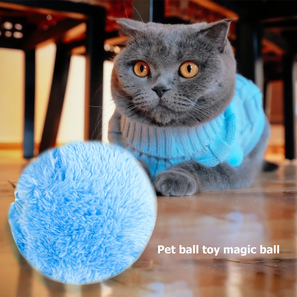 Jouet de boule magique automatique pour chiens et chats, jouet en peluche à mâcher électrique interactif et amusant pour le divertissement des animaux de compagnie