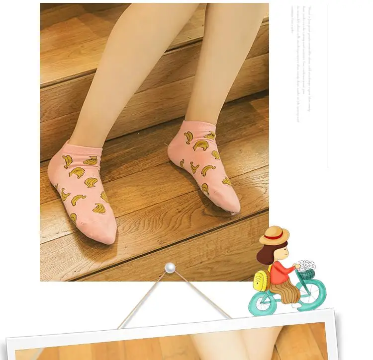 5 Paar Damen Ctue Fruits Banana Lässige Knöchel-Baumwollsocken EUR35-40 – Detail 5