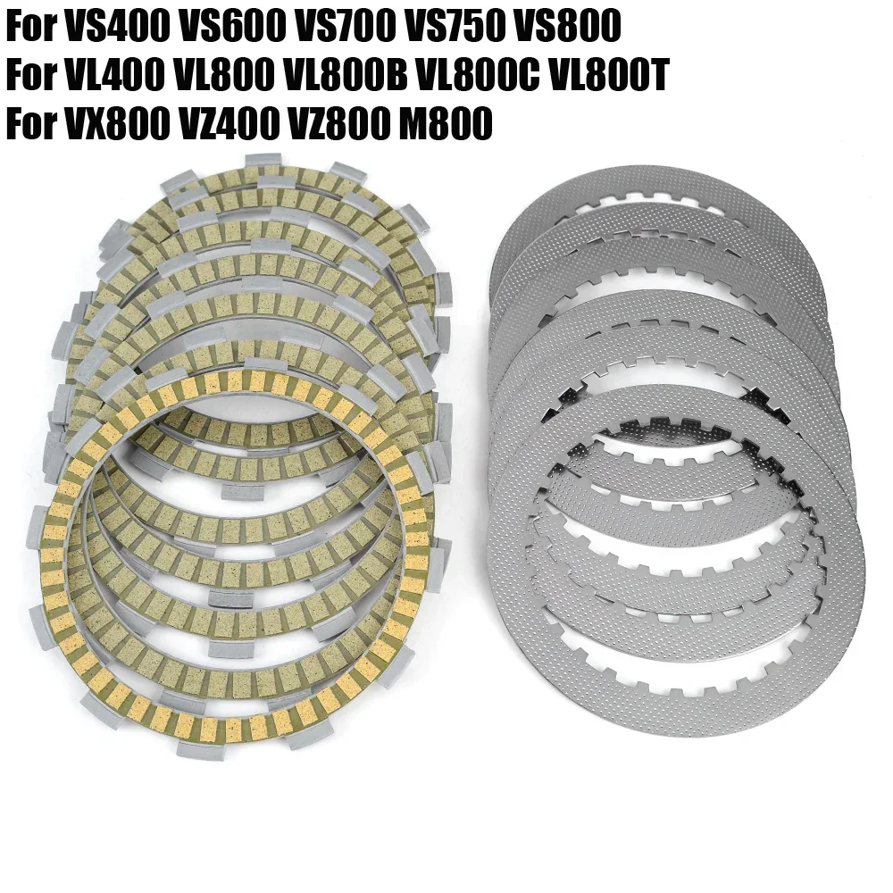 

Clutch Friction Plates For Suzuki SV400 SV650 / VS400 VS600 VS700 VS750 VS800 VL400 VL800 VL800B VL800C VL800T VX800 VZ400 VZ800