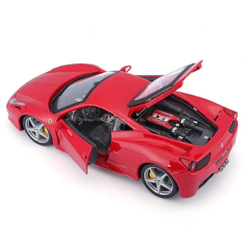 Bburago 1:24 Genuine Ferrari 458 Italia Car Model Die Casting Metal Children\'s Toy Boyfriend Gift Simulation Alloy Collection