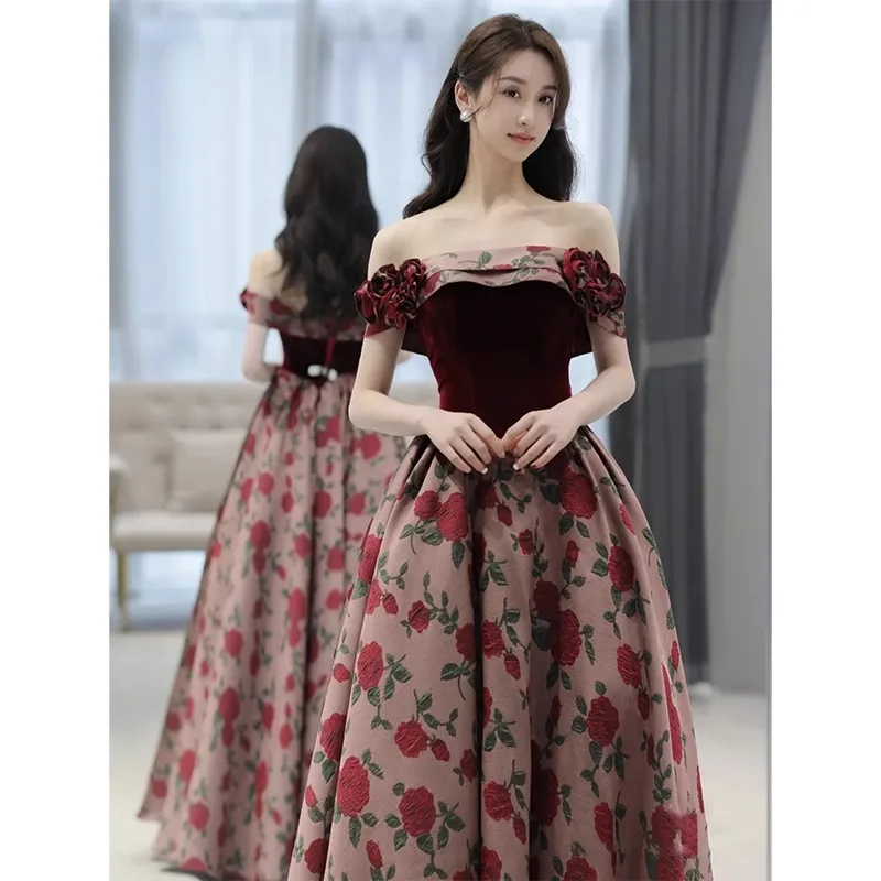 Luxury Princess Ball Gown Women Evening Dresses For Wedding Party Elegant Off The Shoulder Prom Dresses Long