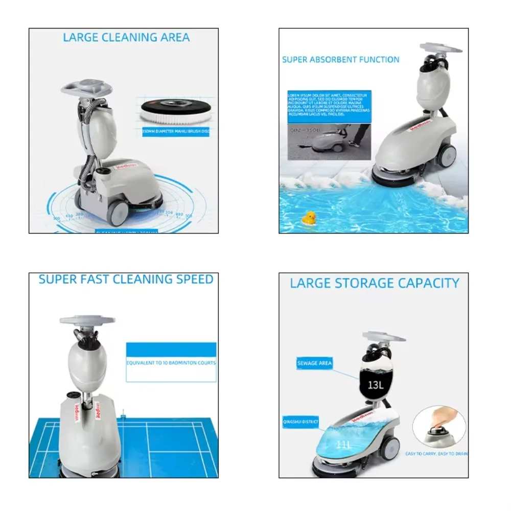 Compact Floor Washing Machine, Scrubber Dryer, Hotel Supermarket Cleaning Equipment, Efficient Floor Scrubbing Tool view 5