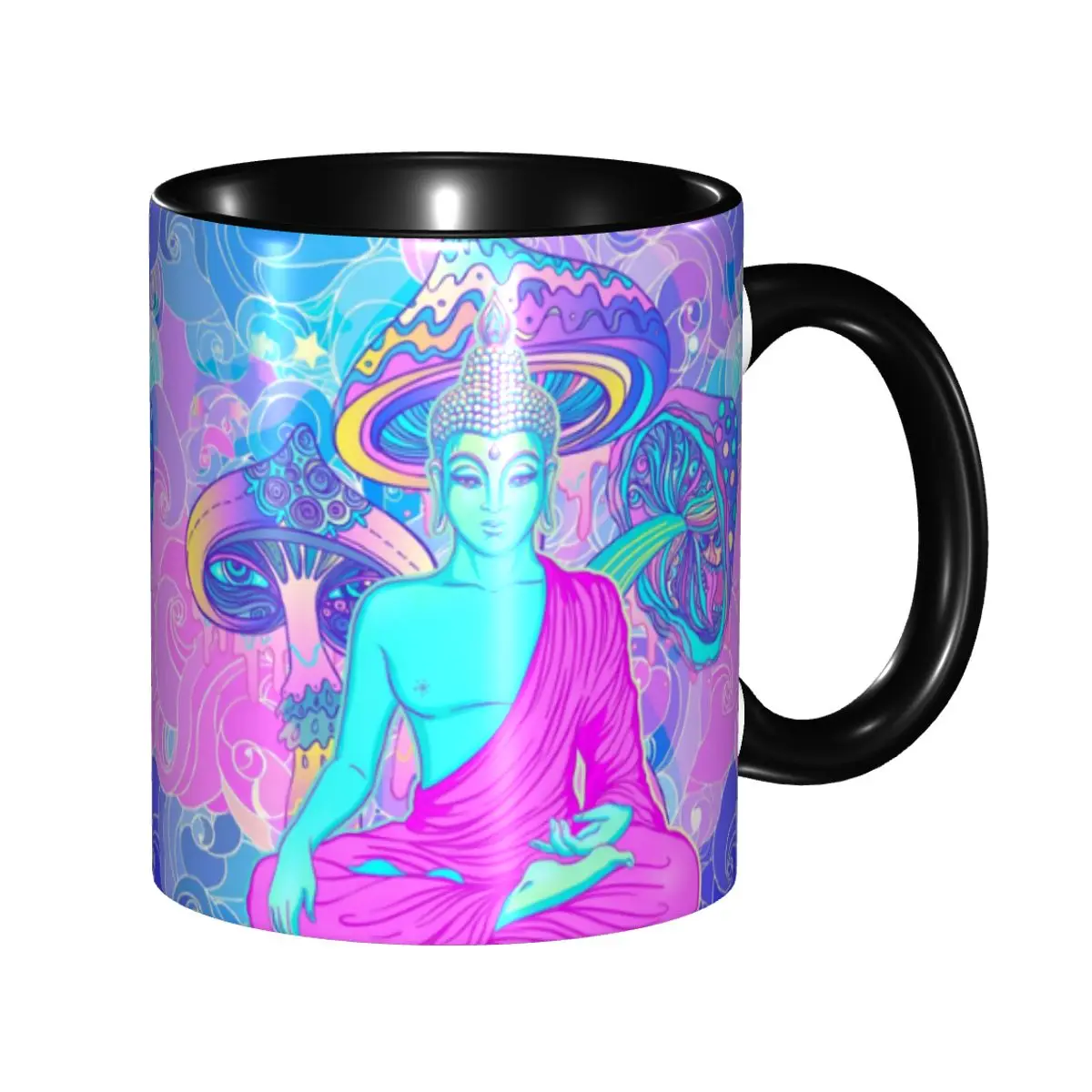 DIY Psychedelische Pilz-Keramikbecher, Individuelle Trippy Buddha Kaffeetassen, Kreatives Geschenk
