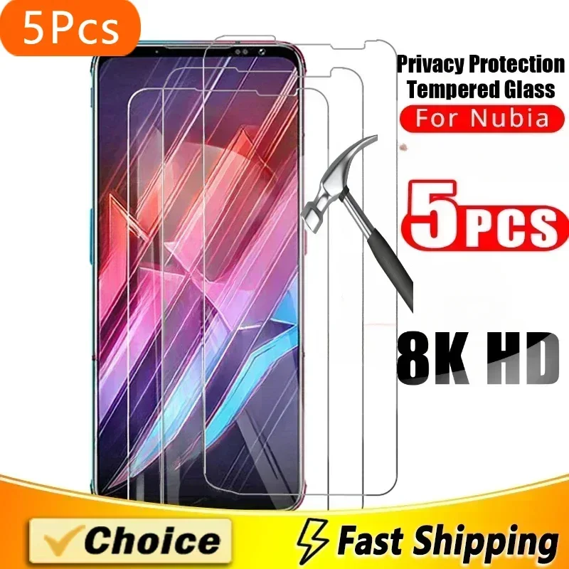 5 Stuks Gehard Glas Voor Zte Nubia Red Magic 8 7S 6 6S Pro 6R 5G 5S 3 Mars Z40S Pro Screen Protector Telefoon Film