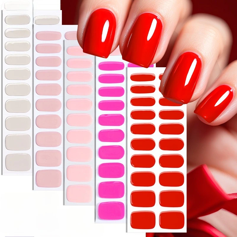 

20 точек, однотонная телесная розовая полузатвержденная гелевая наклейка для ногтей, долговечная УФ-наклейка для ногтей, полное покрытие, УФ/светодиодная гелевая наклейка для наращивания ногтей, фольга