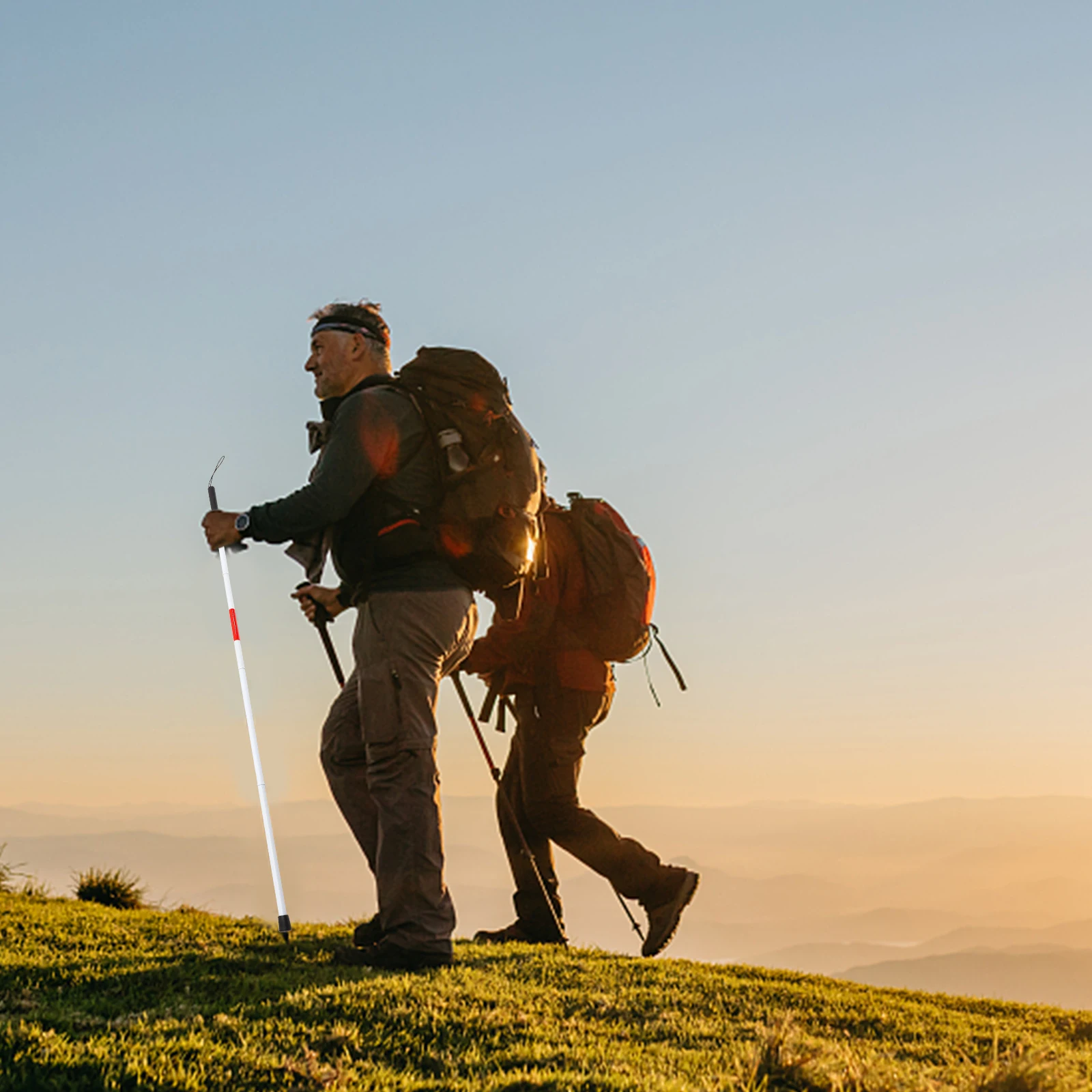 

Трость для слепых направляющих, легкая телескопическая портативная походная трость, нескользящая трость для слепых людей, путешествий