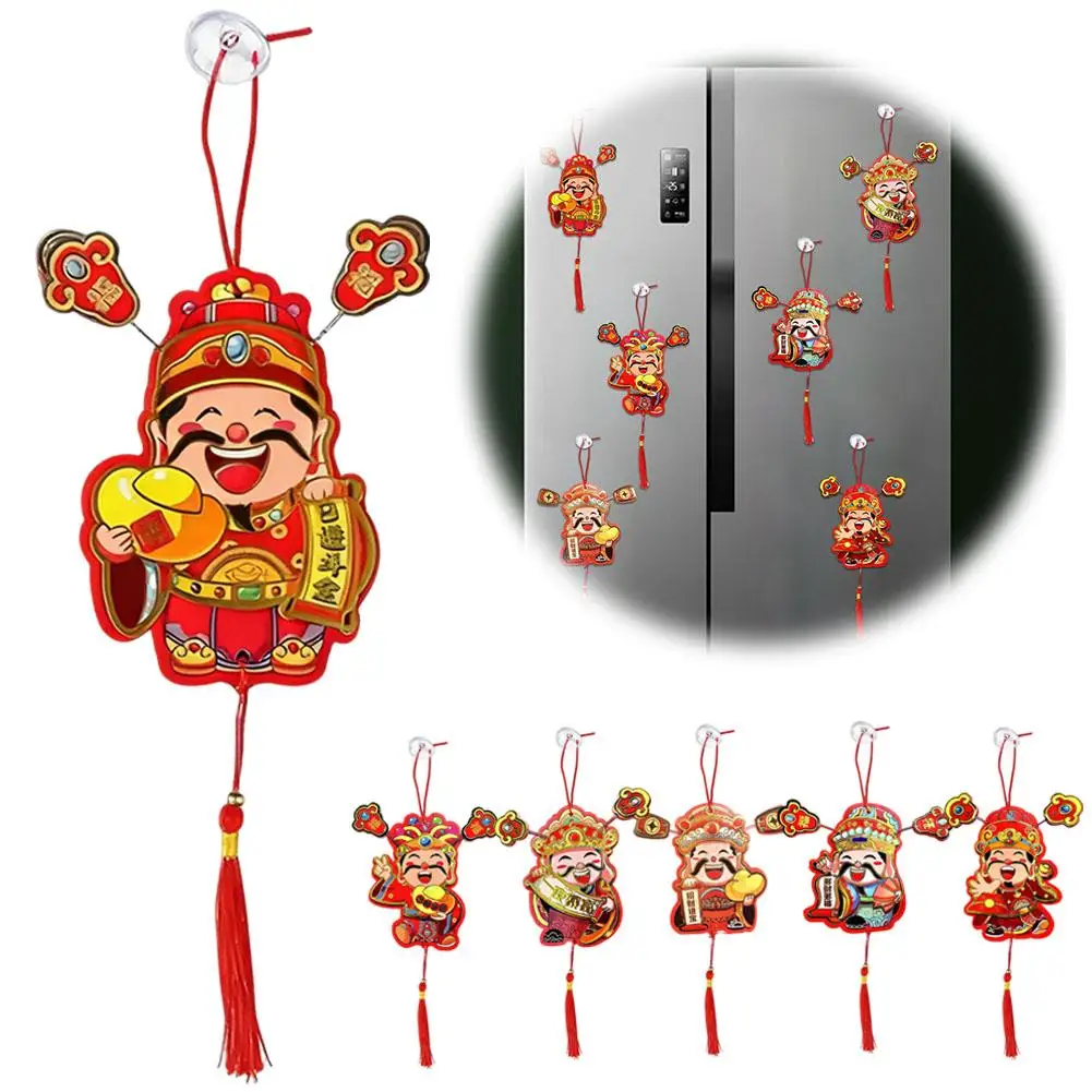 Random 1/2/3 Pcs Shaking Head Ears Wiggly Fortune God Fridge Magnets Stickers  Home New Year Decorative Stickers