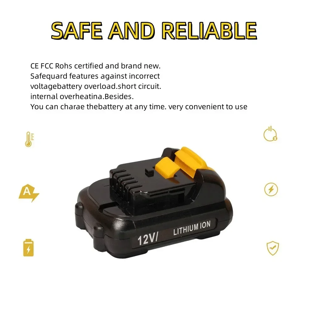 12V 3000/4000/5000mAh Battery for Dewalt DCB120 DCB127 DCB121 DCB100 DCB101 DCD700 Lithium-ion Rechargeable Tools Batteries