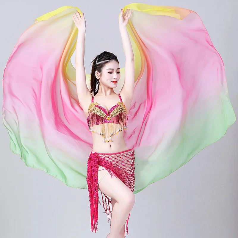 Belly Dance Gradient Color Scarf Opening Dance Colorful Hand Throwing Dance Cloth Performance Accessories Performance Scarf