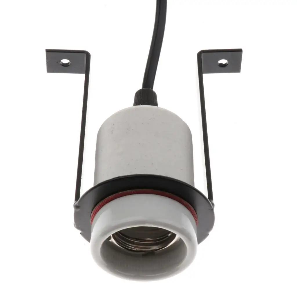 Reptile Lamp Fixture E27 Ceramic Socket Heat Resistant with Switch and Bracket for UVB UVA Infrared Bulbs in Tanks