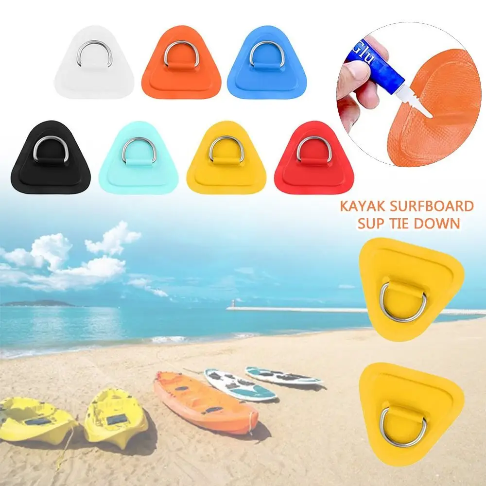 

New Raft Dinghy Triangle D Ring Pad/Patch Canoe Stainless Steel Inflatable Boat Patch PVC Pad Round Kayak Surfboard SUP Tie Down