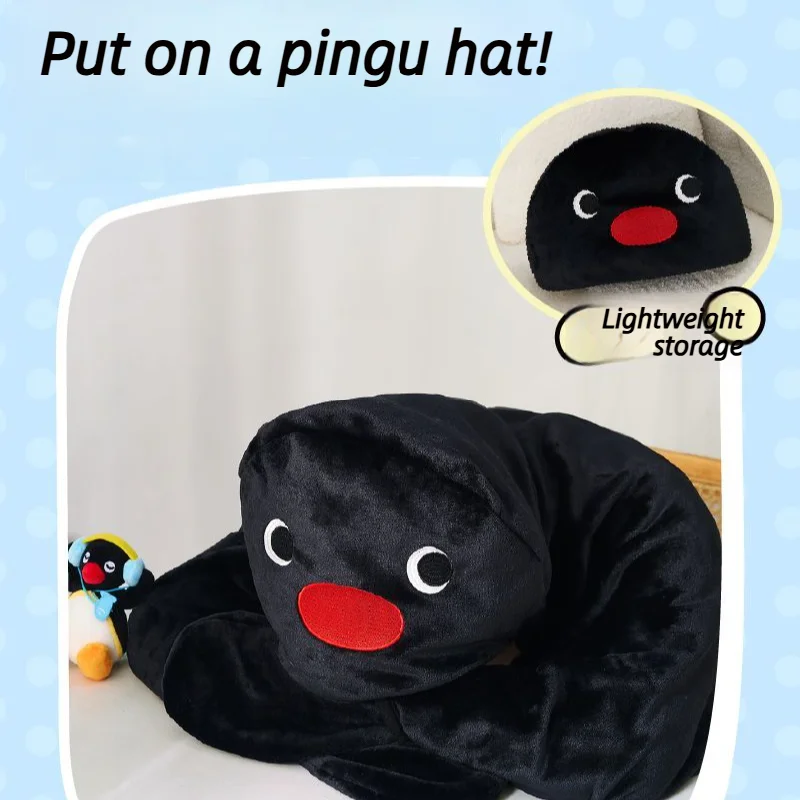 Licensed Wearable Blanket With Hand Warmers - Kawaii Penguin Hooded Throw Blanket, Soft Flannel For Office/college, Perfec