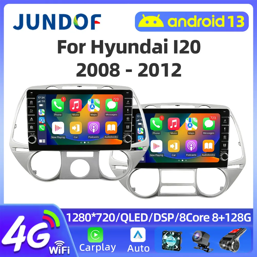 

Jundof автостерео для HYUNDAI I20 2008-2013 автомобильный радиоприемник мультимедиа 4G WIFI BT плеер навигация GPS стерео видеокамера 2 Din