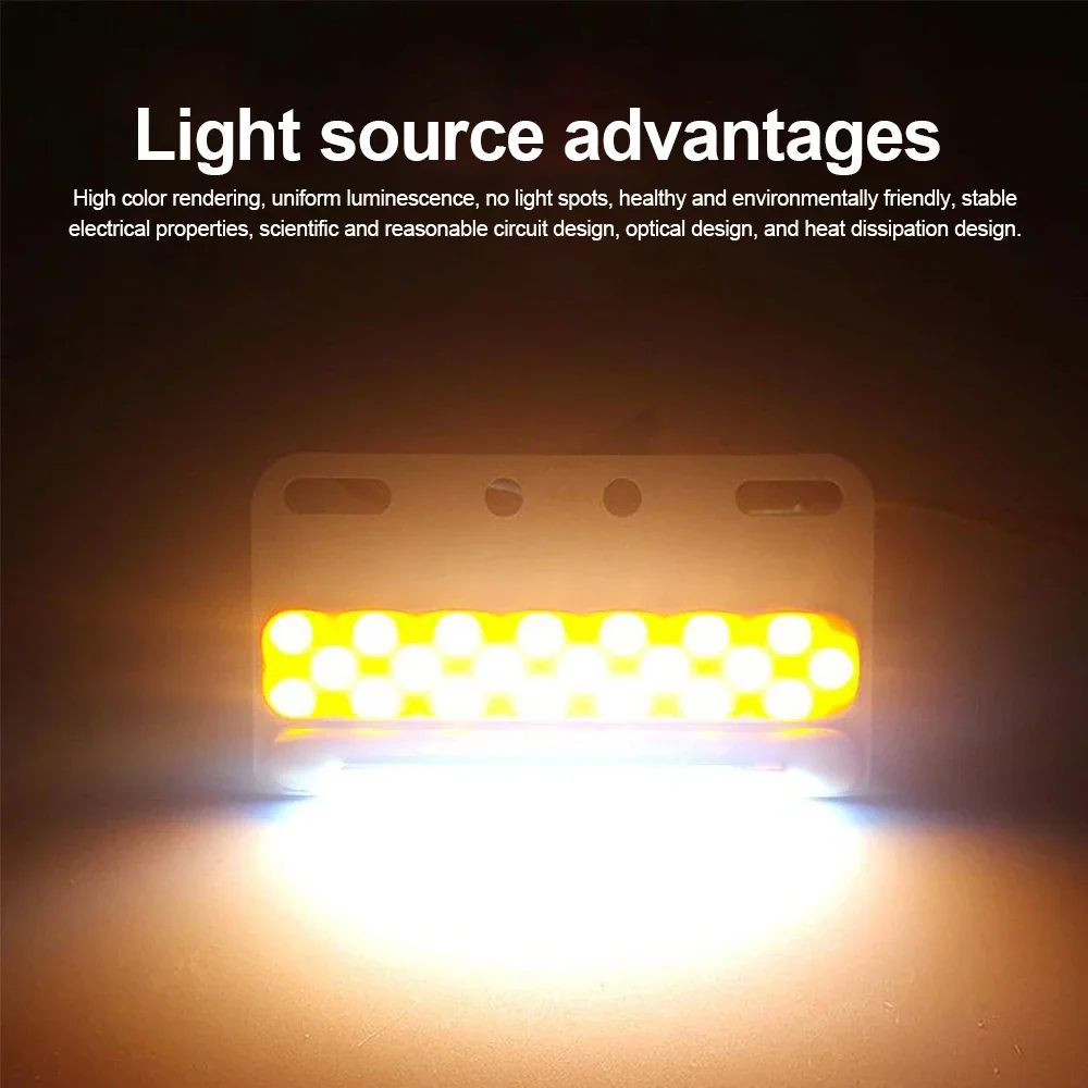 24V 21SMD LED Car COB Truck Side Light Waterproof Trailers Side Marker Lights for Truck Turn Lamp Signal Decoration Bulb