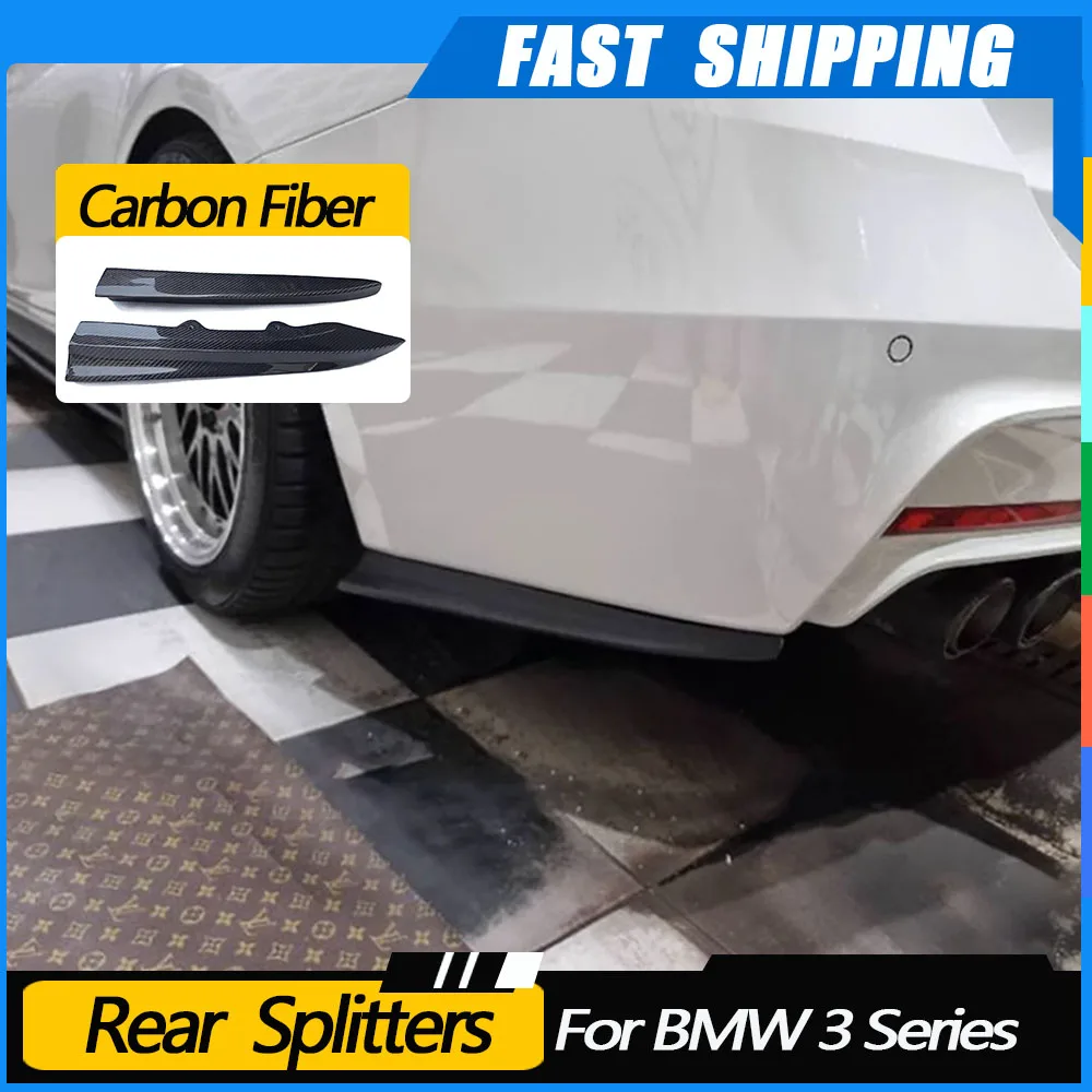 

JMCARCOOL For BMW 3 Series F30 M Tech Sport 2012-2017 Car Rear Bumper Lip Splitter Spoiler Carbon Fiber Rear Lip Cover
