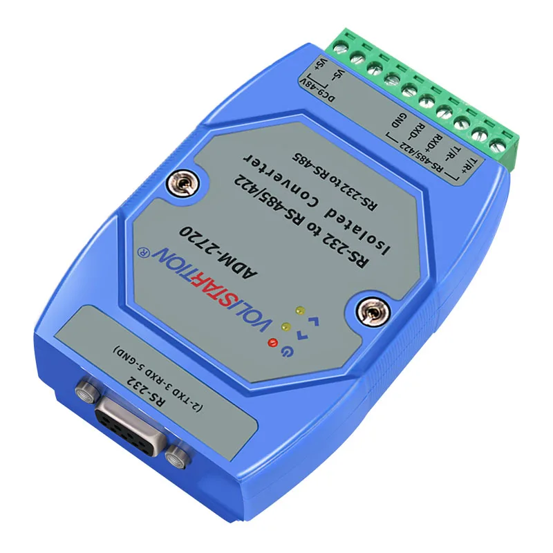 

ADM-2720 Isolated Active RS232 to RS485 RS422 Converter 232 to 485 Industrial Grade Lightning Protection Rail