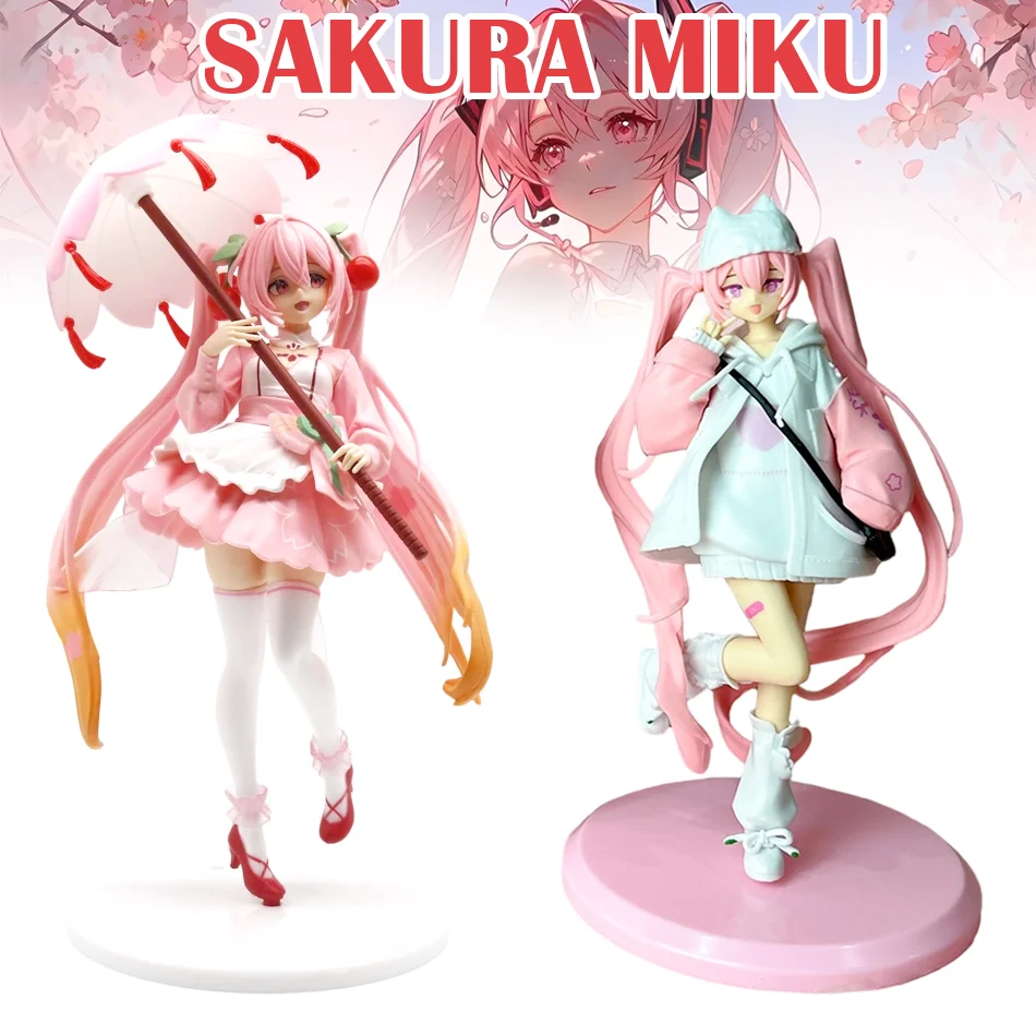 Taito Amp Hatsune Miku Sakura Kirschblütenfarbenes Kleid Anime-Figur Miku Sakura Kleid-Figur PVC-Modell Geschenke Sammlungen Figurine