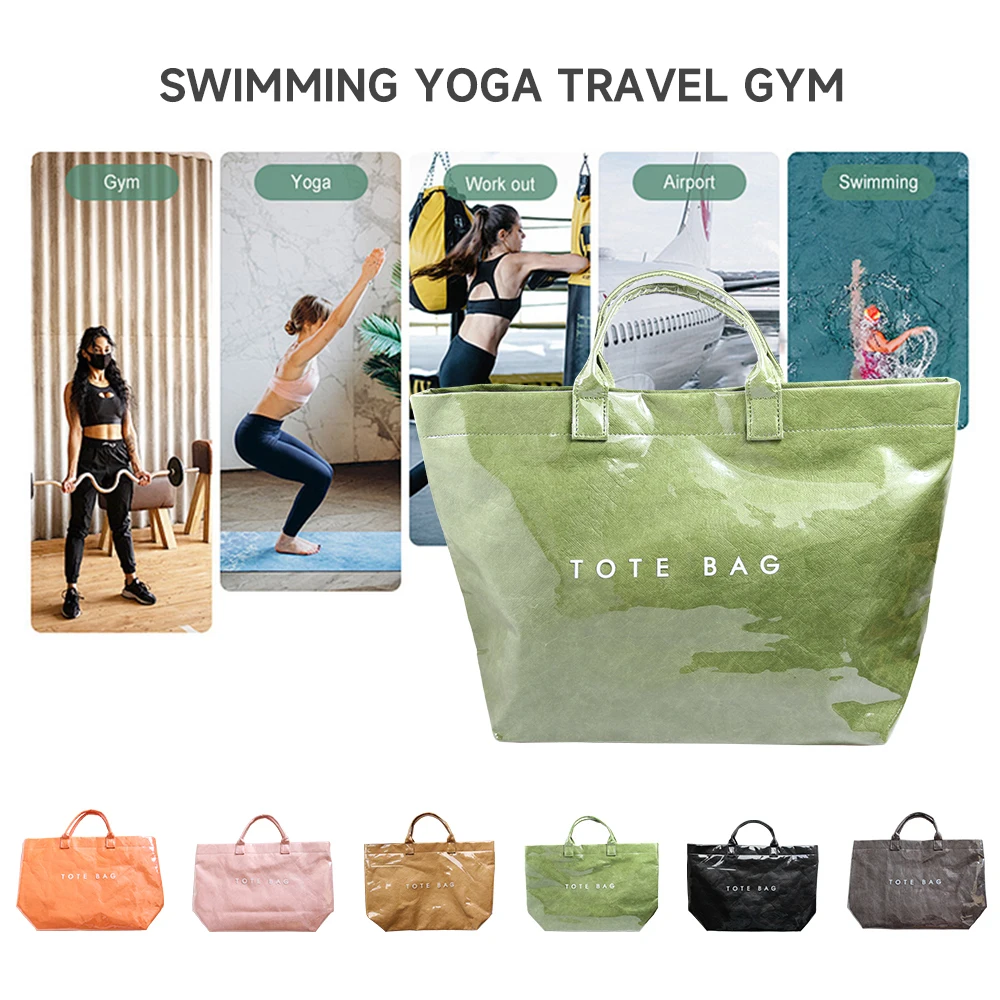 Large Capacity Fashion Tote Bags PVC Waterproof Transparent Jelly Handbag Vintage Solid Trend Top Handle Bag Letter Print