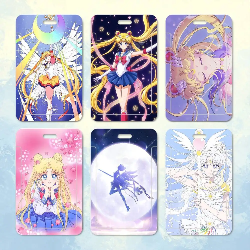 S-Sailor Usagi M-Moon Tsukino Magic Girl Plastic Card Holder Worker ID Card Clear Transparent Employee Visitor Pass