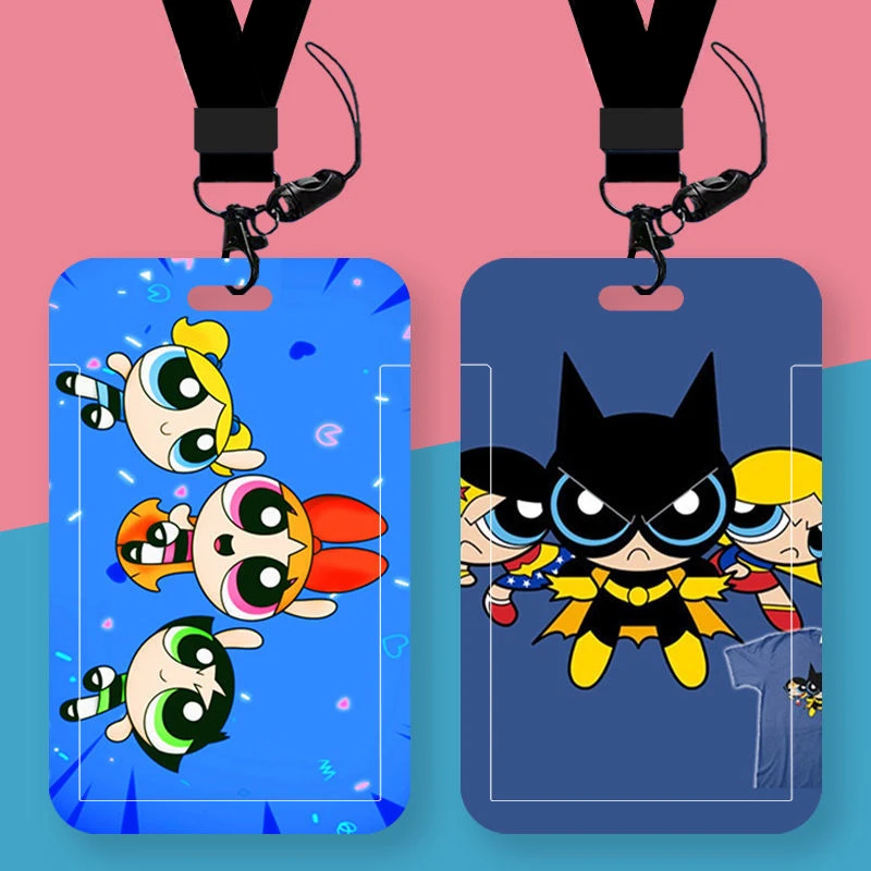 The Powerpuff Girls Blossom Bubbles Buttercup كارتون لطيف طباعة طالب الشريحة بطاقة الهوية الحرم الجامعي حافلة بطاقة مكافحة خسر واقية