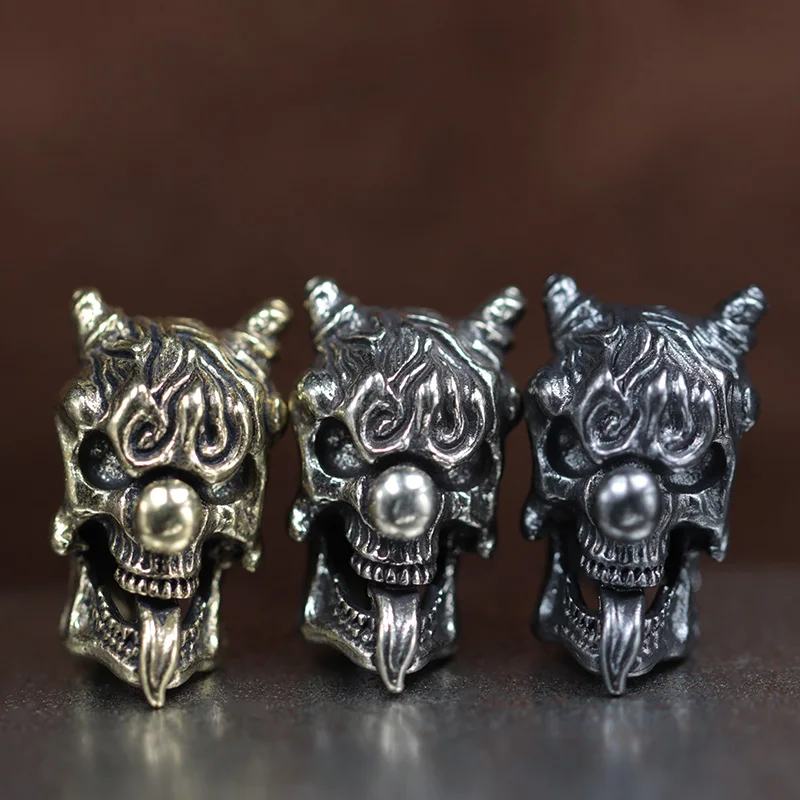 

Long Tongue Clown Brass Knife Bead Punk EDC Outdoor DIY Paracord Woven Bracelet Accessories Lanyard Pendants Flashlight Hangings