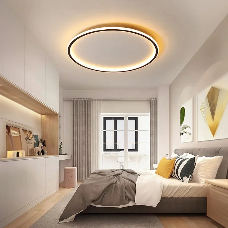 Modern LED Ceiling Light for Living Room Bedroom Aisle Balcony Lamp Circular Remote Control Chandelier Home Decor Lighting