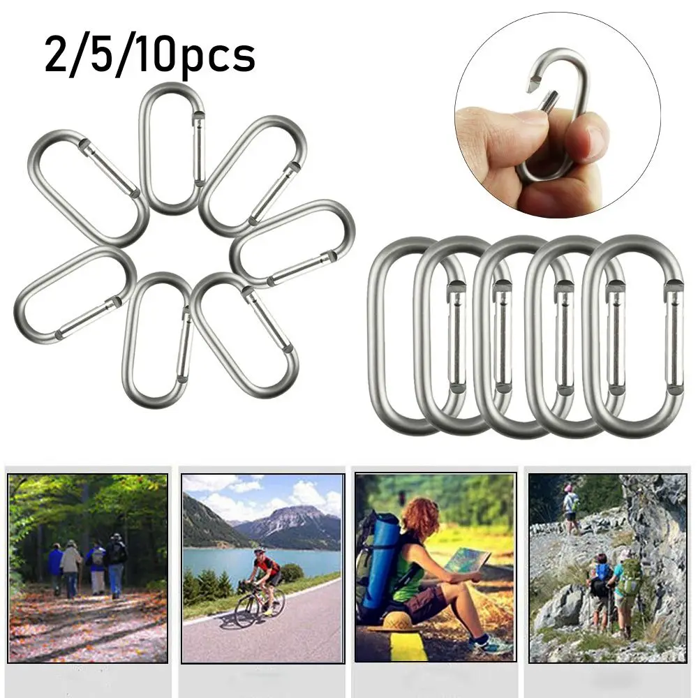 2/5/10pcs Safety Outdoor tool Camping Hiking Travel Kit Climing Carabiner Buckle Keychain Camp Mountaineering Hook