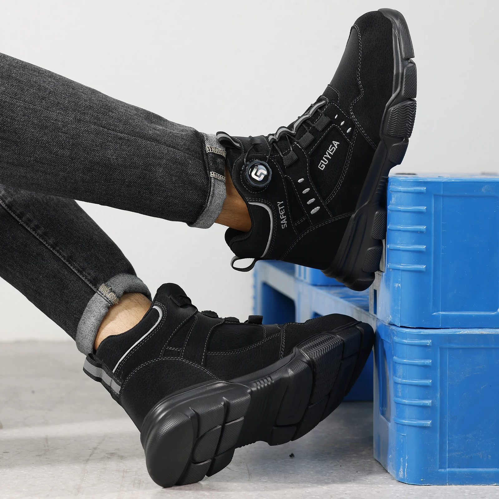 GUYISA High-top men's work shoes and workwear series for all four seasons