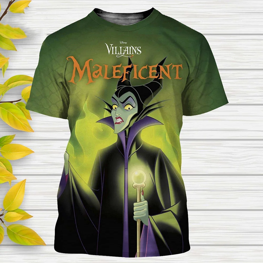 Disney T-Shirts Cartoon Movie Maleficent  3D Print Tshirt Men Women Casual  T Shirt Kids Street Tops