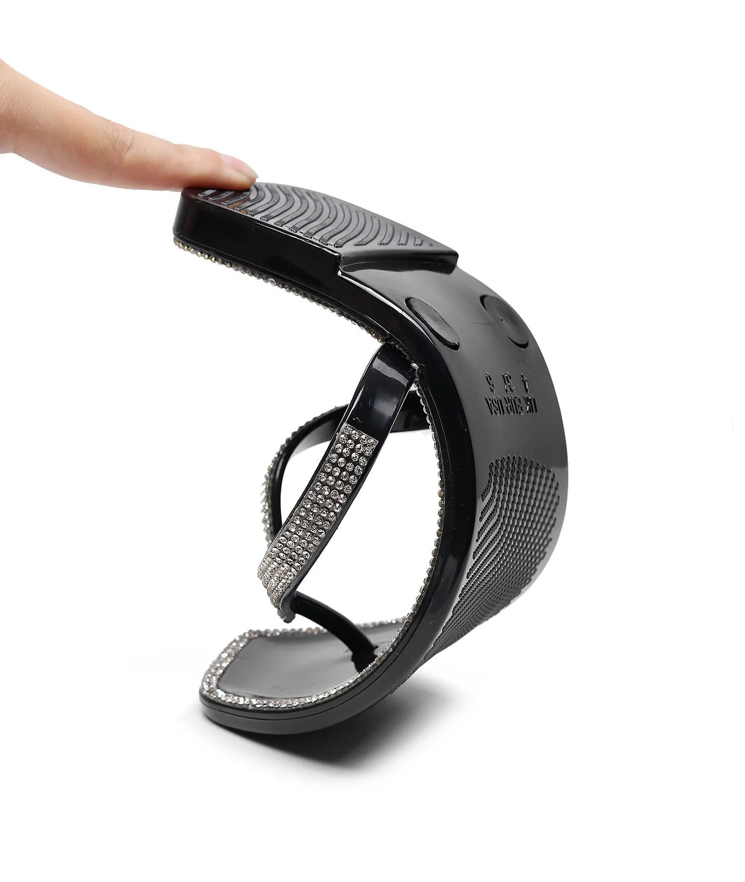 Tongs d'été pour femmes, chaussures de gelée de plage, pantoufles en cristal strass à tête carrée, sandales féeriques pour dames, nouvelle collection