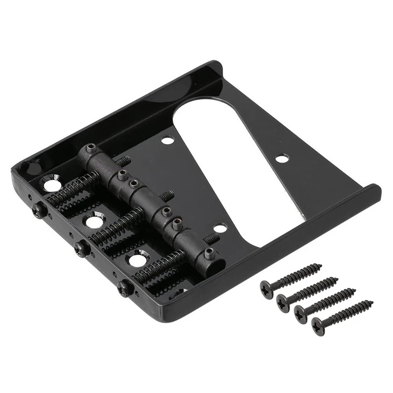 3 Saddle Ashtray Bridge Tailpiece For Telecaster Tele Electric Guitar (Black)