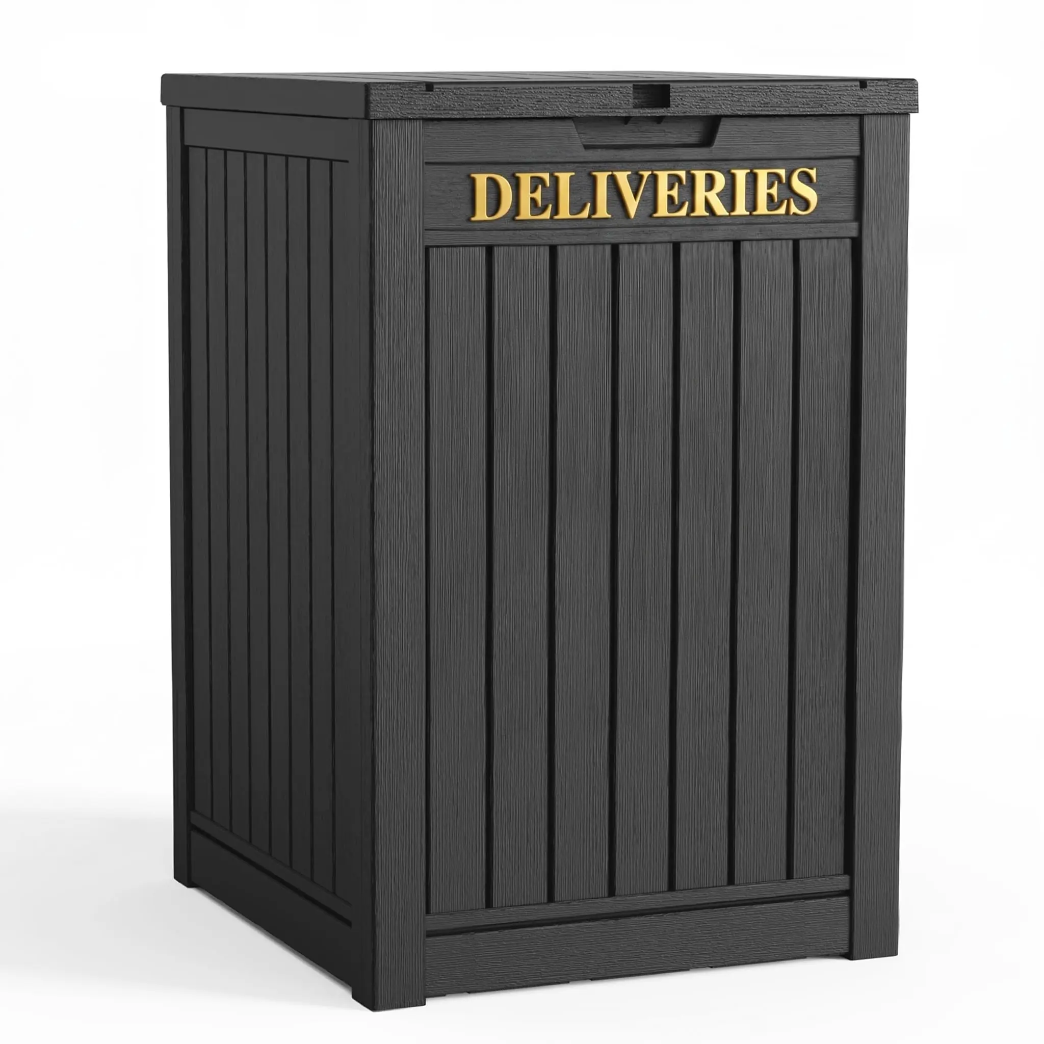 Package Delivery Box, Waterproof Outdoor Container Lockable, Black