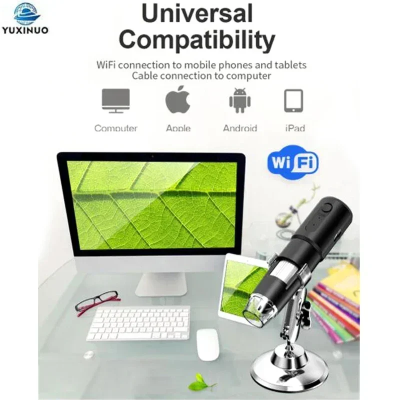 Handheld Portable Digital Electron microscope WIFI 50x to 1000x Magnification Adjustable Endoscope for iOS Android Smart Phone