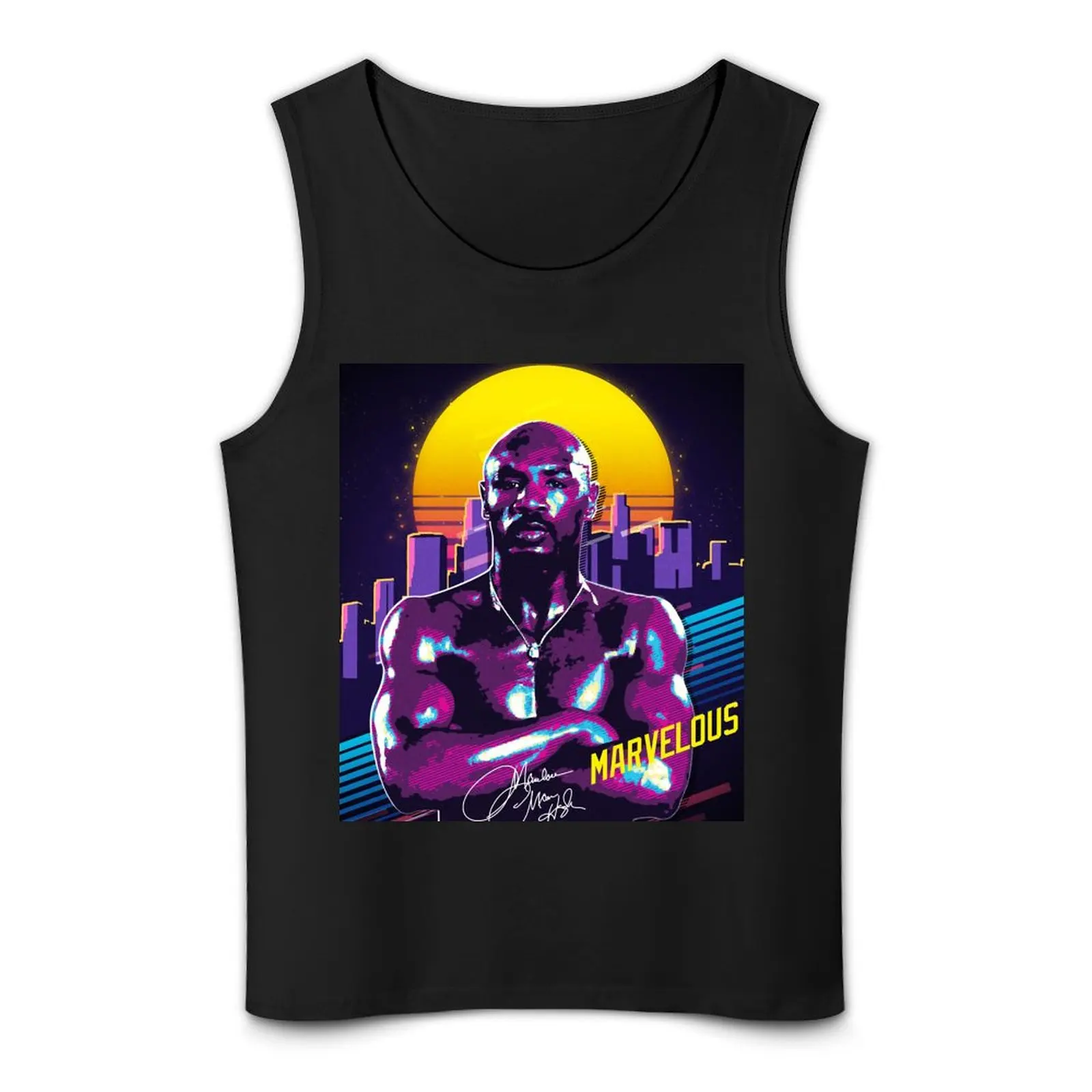 Day Gift Marvelous Marvin Hagler Boxing Legend Signature Cool Gifts Tank Top Men's clothing anime t-shirts