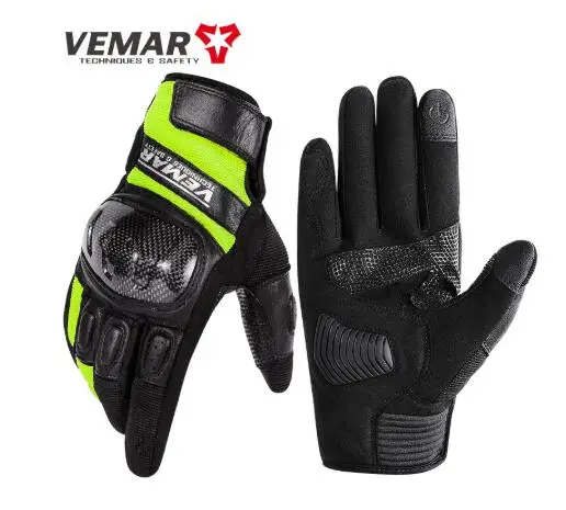 

Vemar Leather Gloves Spring Guantes Motorcycle Protective Enduro Accessories Glove Motorcyclist Moto Summer Luvas For Men