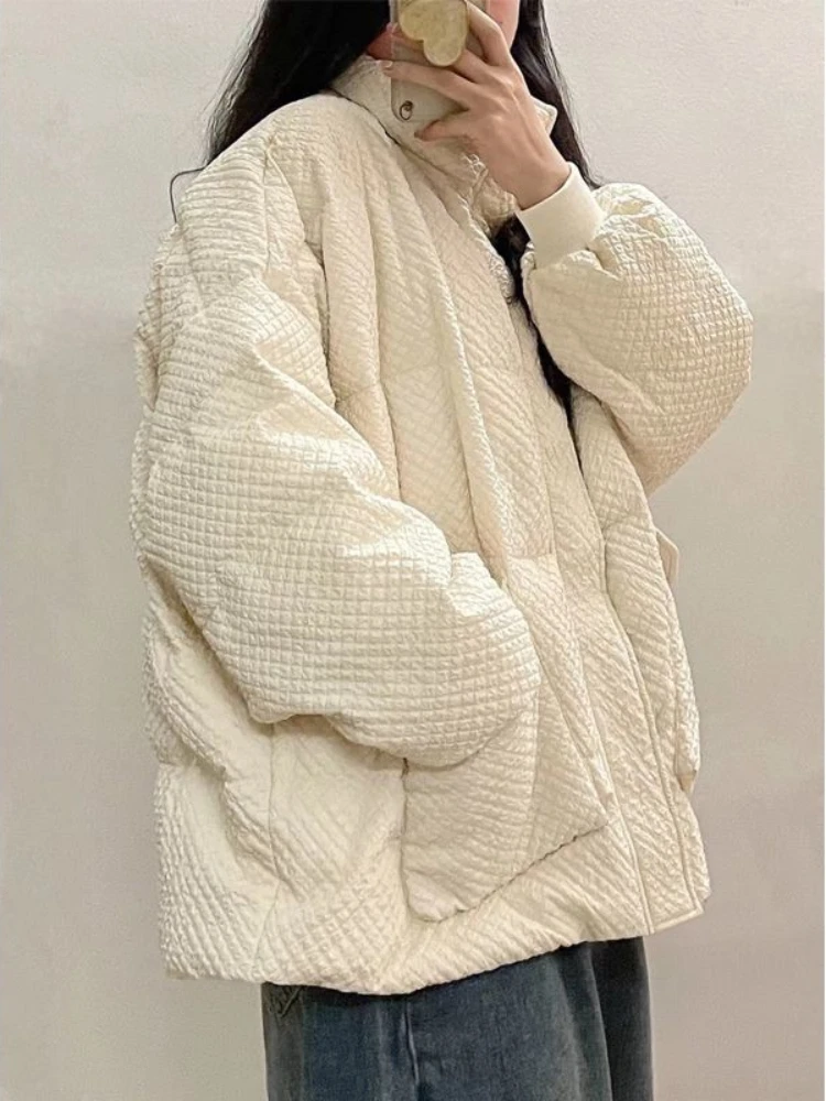 Cotton Jacket Diamond Winter Jackets for Women 2023 Thickened Personality Bread Clothes Loose Fashion Woman Clothing New Coat