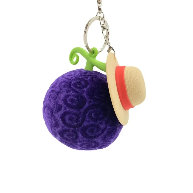 Anime One Piece Demon Devil Fruit Toys Keychains Pendant Keyring Luffy Rubber Fruit Backpack Pendant Key Chain Toys Best Gifts