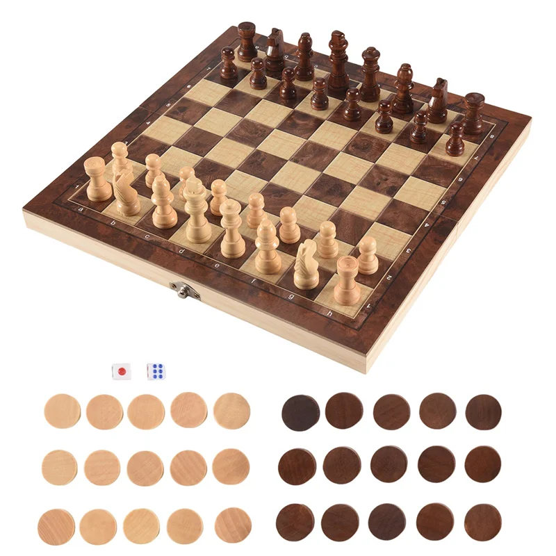 3 In 1 Wooden International Ch - Chess Set Wooden ulasan dan harga