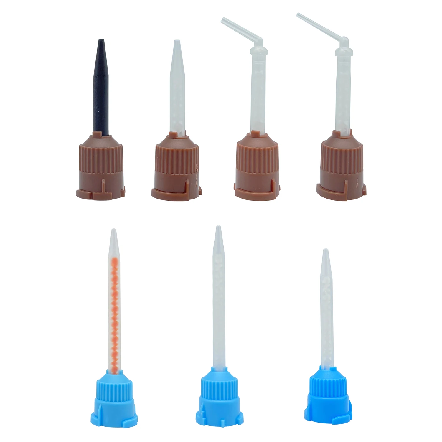 50pcs/Lot Dental Mixing Tips Impression Materials Lab Denture Laboratory Color Tubes Disposable Silicone Rubber