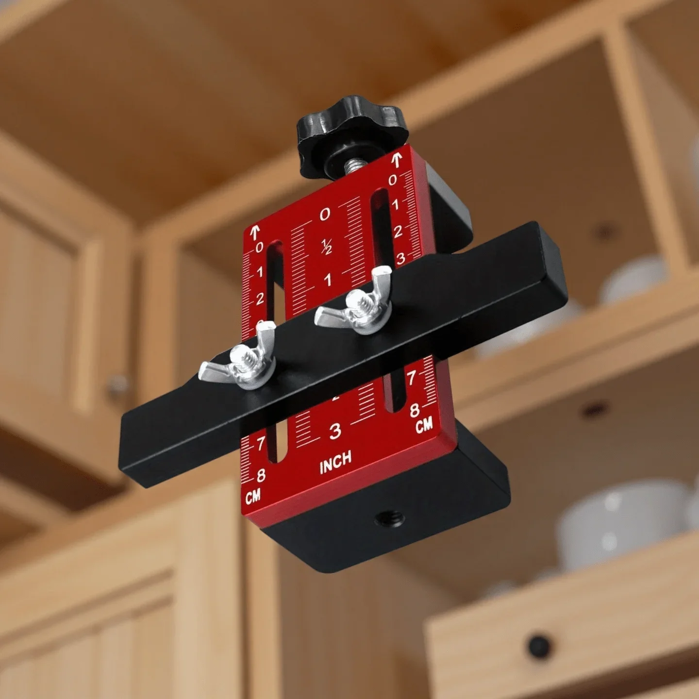 Adjustable Woodworking Cabinet Door Installation Jig - Precision Measurement Drilling Tool Manual Tool Kit for Home Renovation